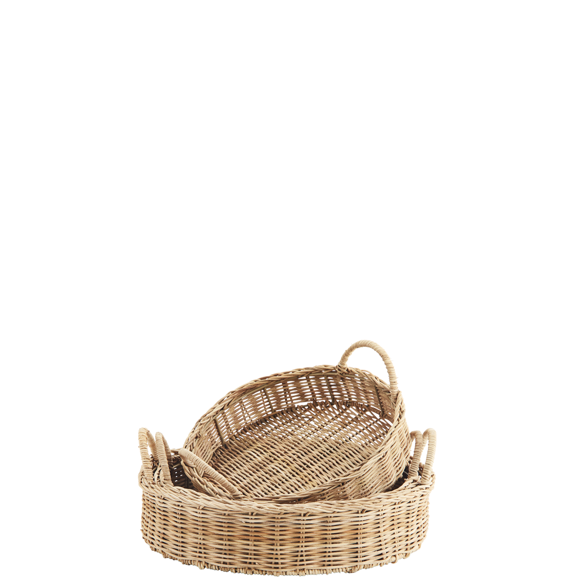 Round rattan trays