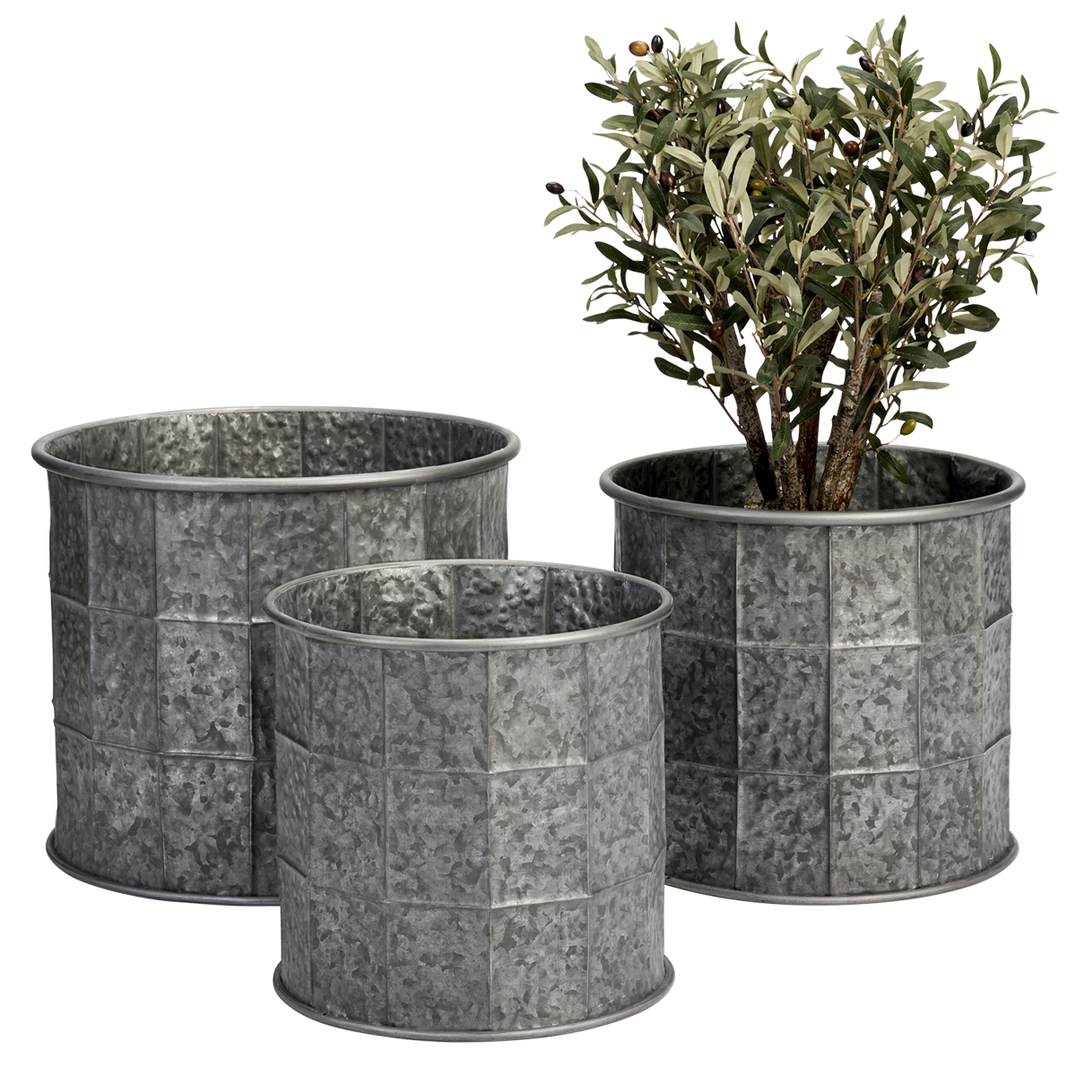 Galvanised iron planters