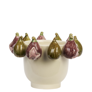 Stoneware flowerpot w/ figs