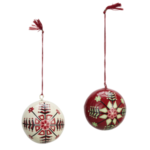 Handmade paper mache christmas balls