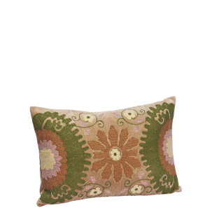 Embroidered velvet cushion cover