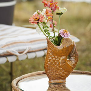 Stoneware fish vase