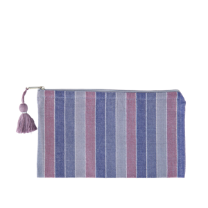 Striped cotton pouch