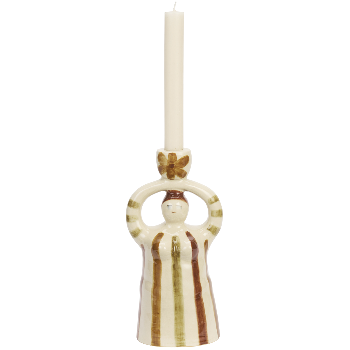 Hand-painted candle holder figurine