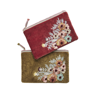 Embroidered velvet ipad sleeve