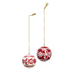 Hand painted paper mache christmas balls