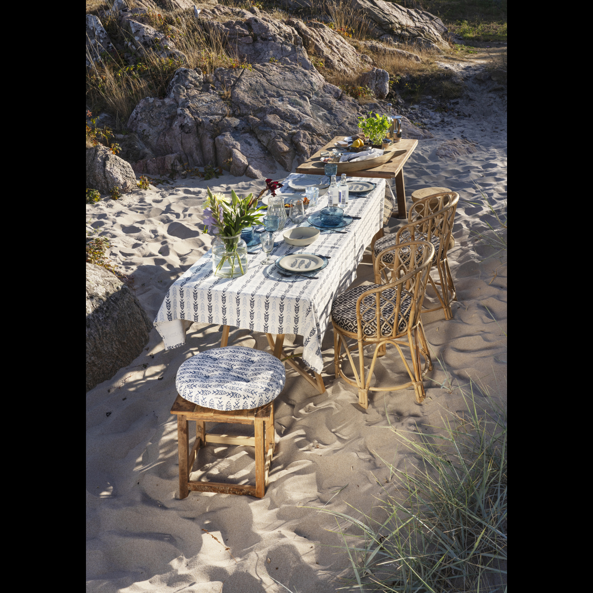 Printed cotton tablecloth