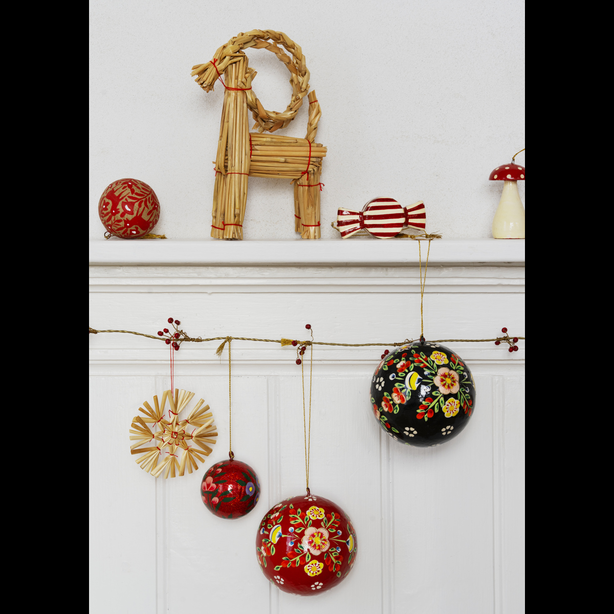 Handmade paper mache christmas ball