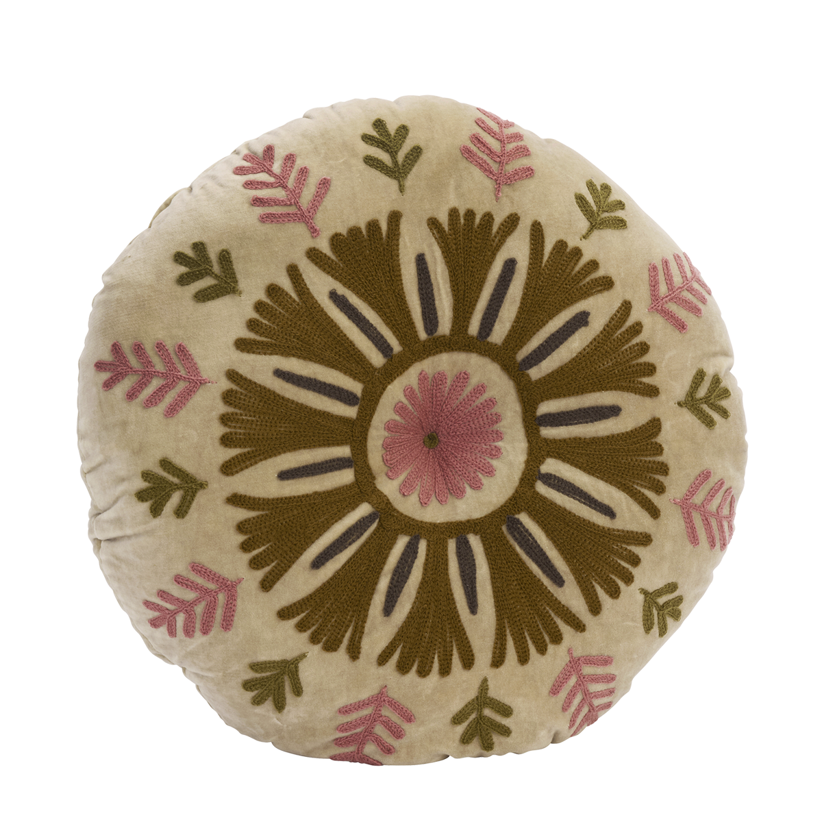 Suzani embroidered velvet cushion