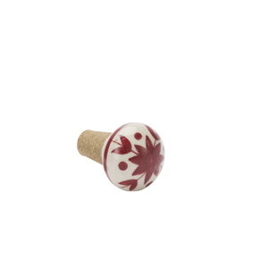 Hand-painted stoneware bottle stopper