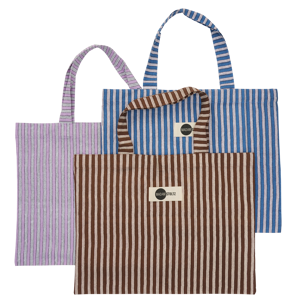 Striped cotton tote bag