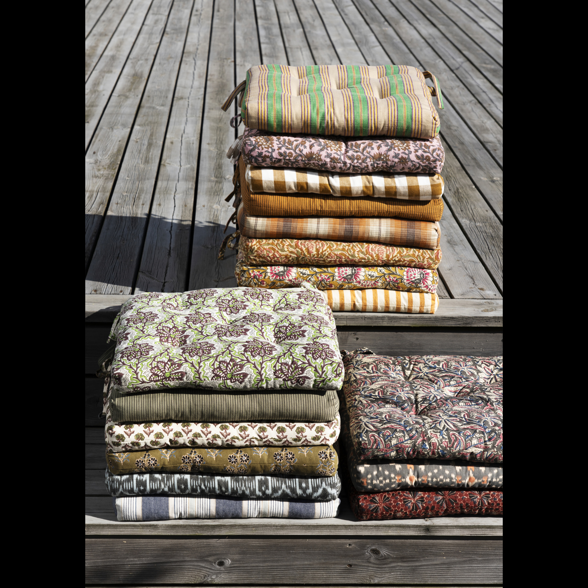 Printed cotton chair pad