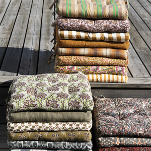 Printed cotton chair pad