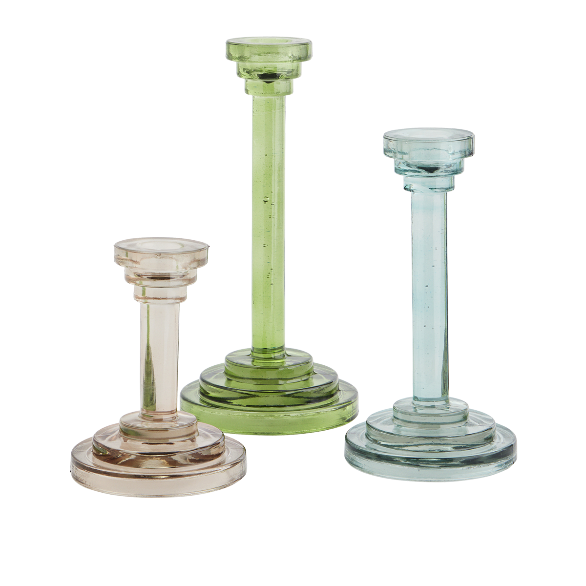 Glass candle holders