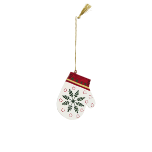 Hand painted wooden winter mitten