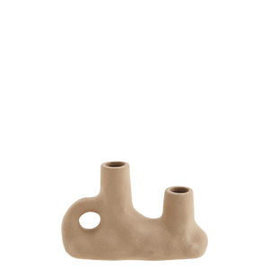 Stoneware vase w/ double opening