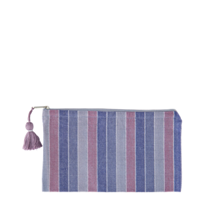 Striped cotton pouch