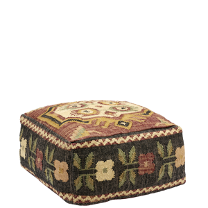 Handwoven jute pouf