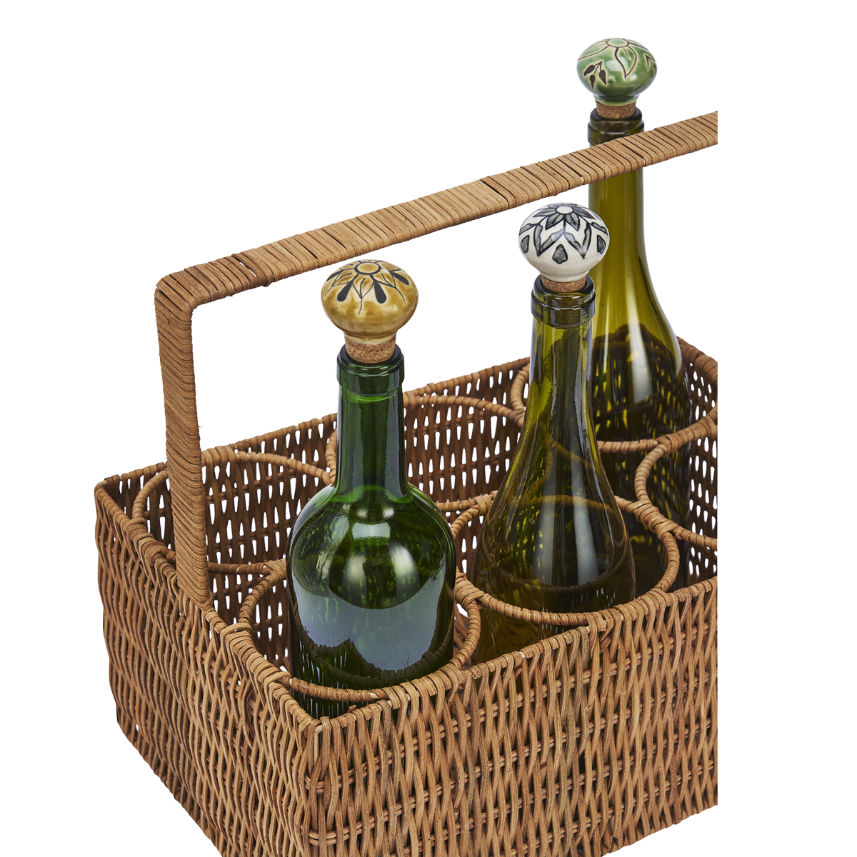 Rattan bottle holder
