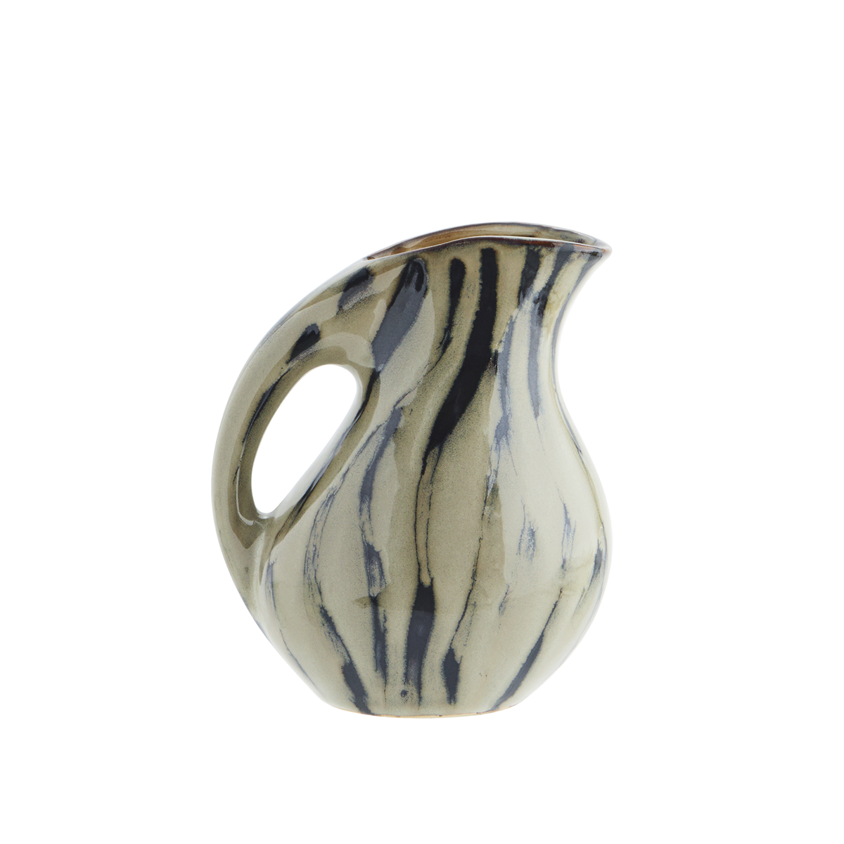 Striped stoneware jug