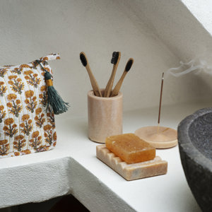 Round marble incense holder