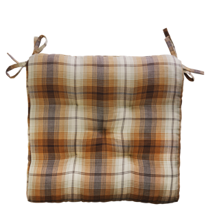 Checked cotton chair pad