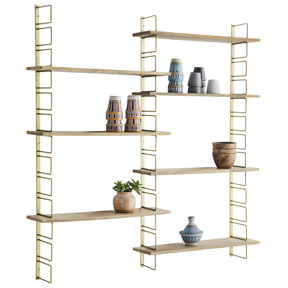 Wall rack w/ wooden shelves