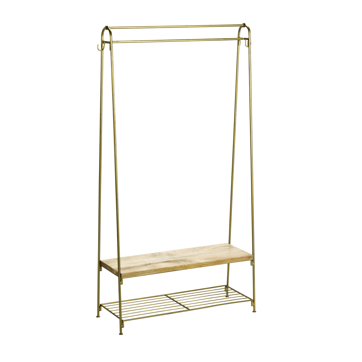 Iron clothes rack w/ shelves