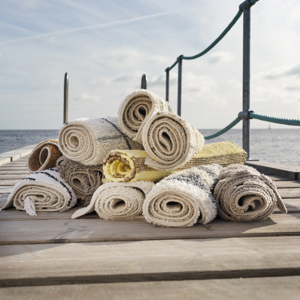 Checked tufted bath mat