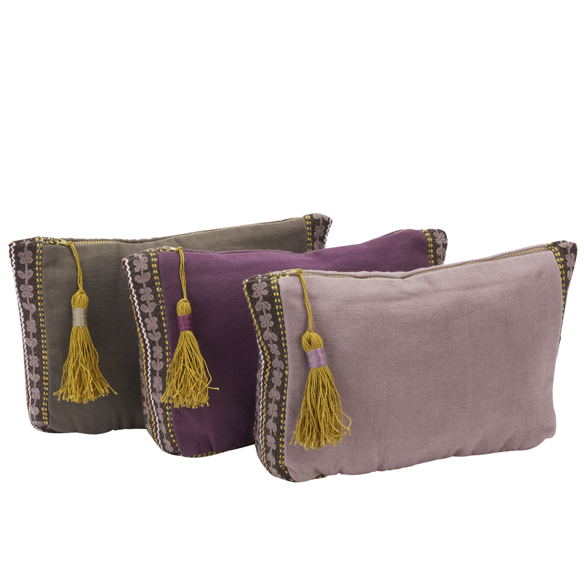Cotton pouch w/ embroidery