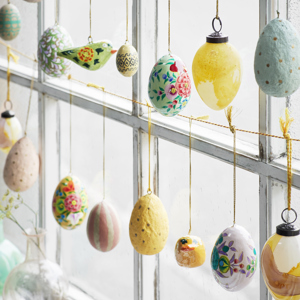 Hand-painted paper mache egg