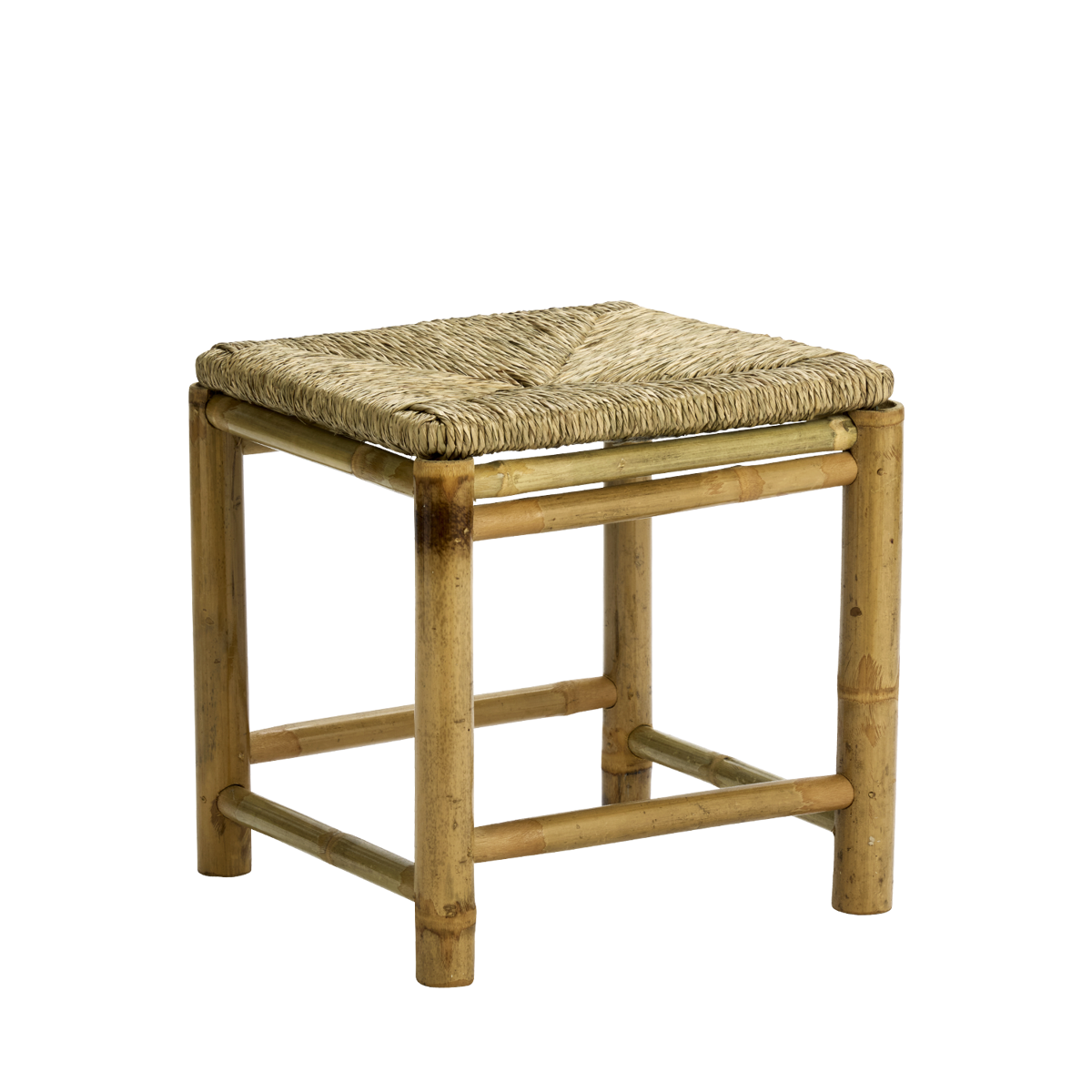 Bamboo stool w/ seagrass