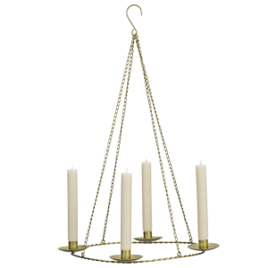 Hanging iron candle holder