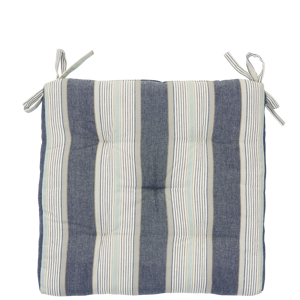 Striped cotton chair pad