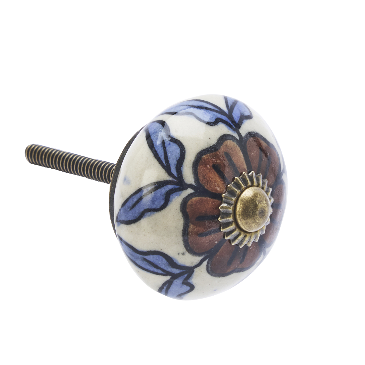 Hand-painted stoneware doorknob