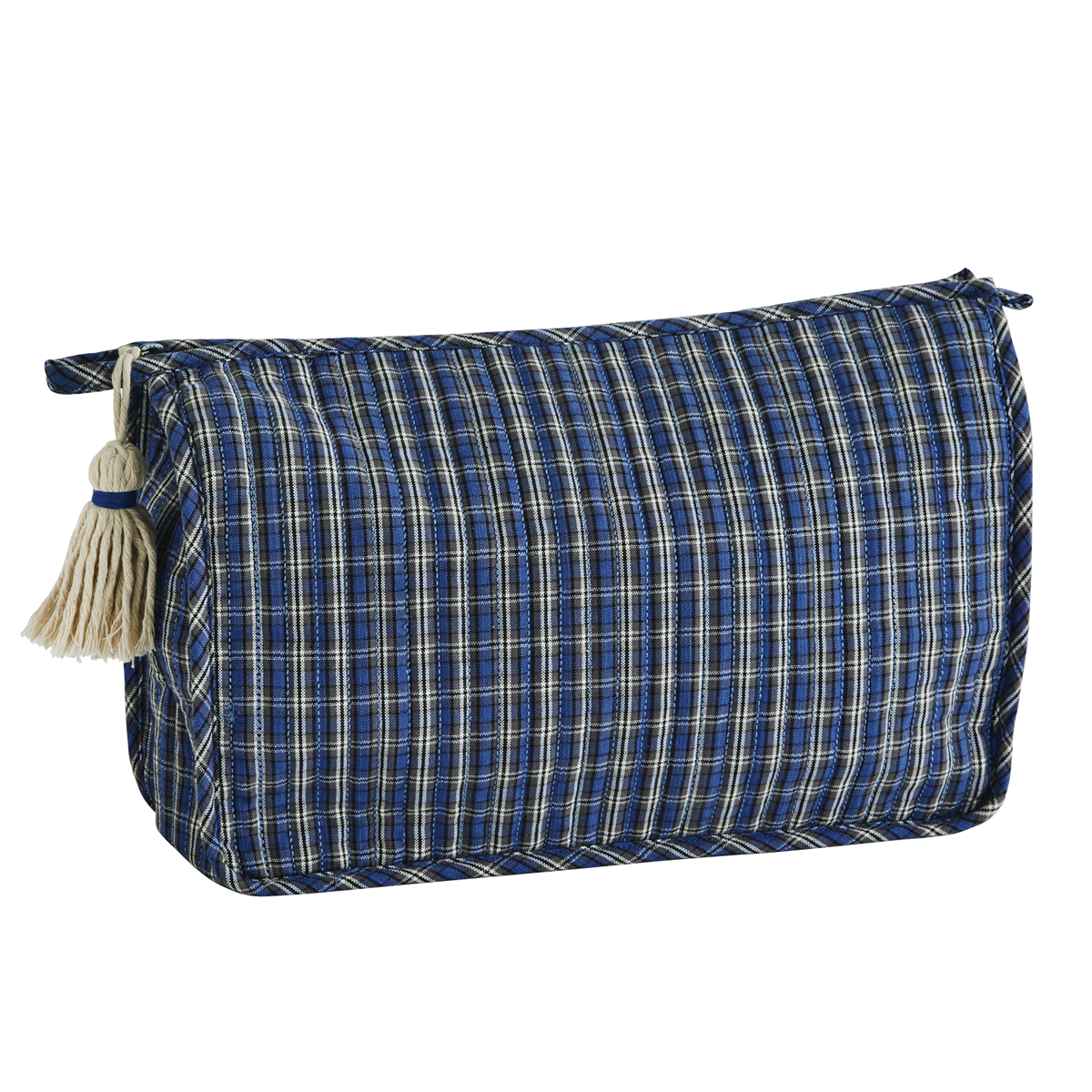 Quilted washbag w/ tassel