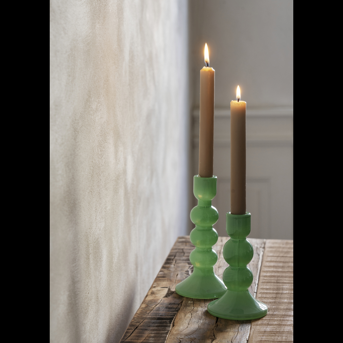 Glass candle holder