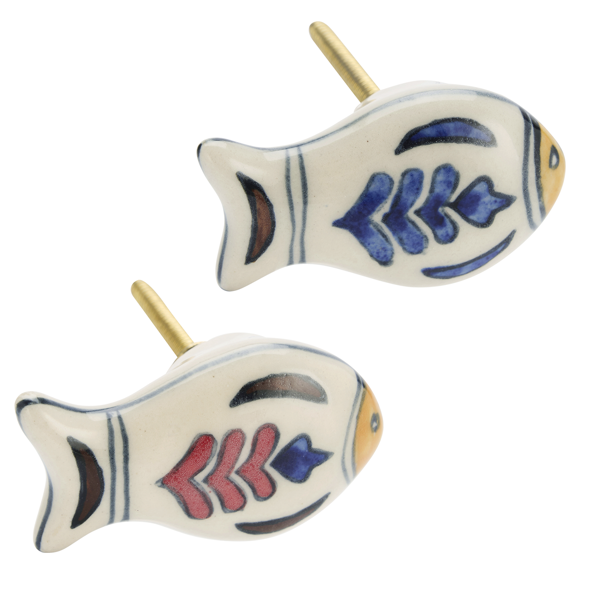 Hand-painted stoneware doorknob