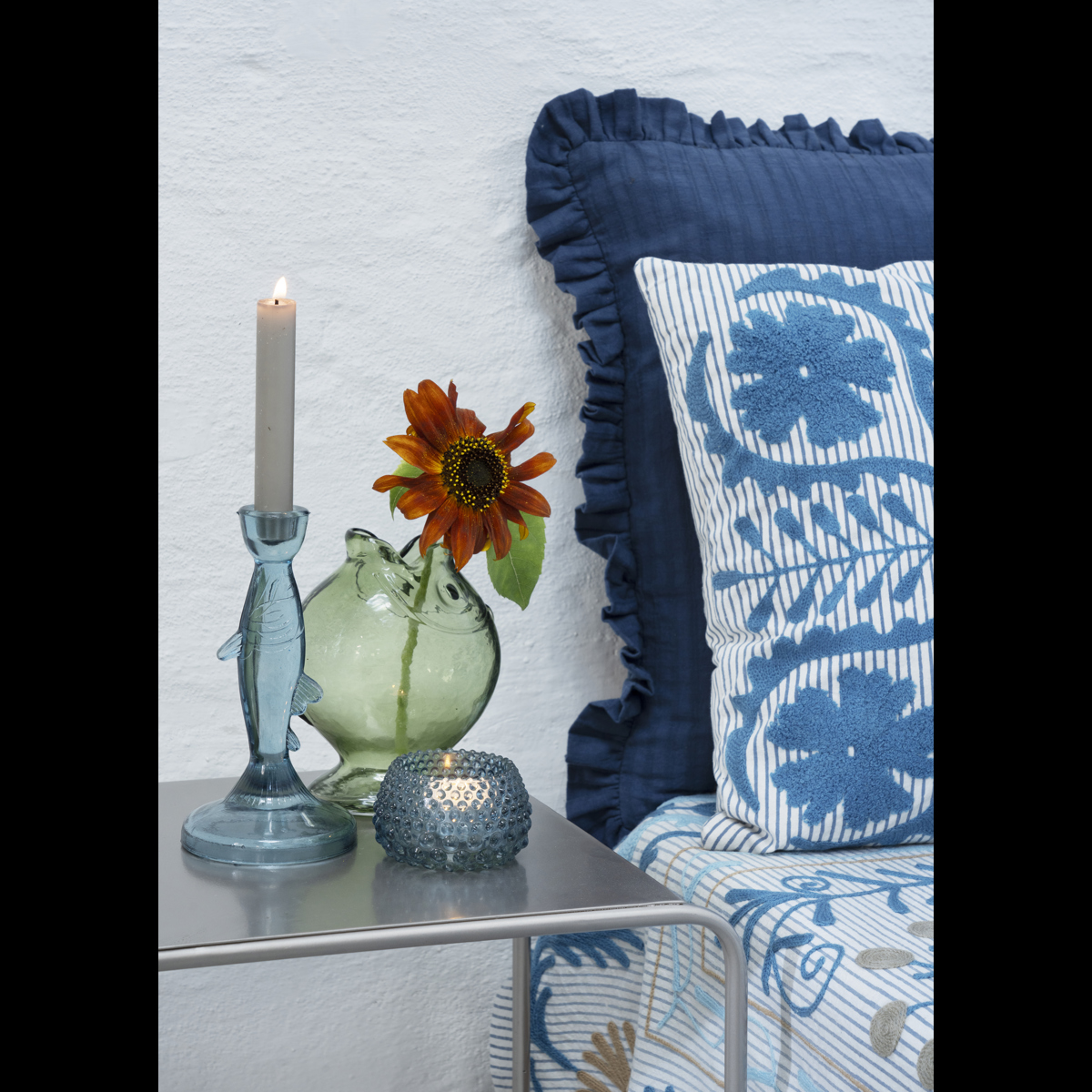 Coloured glass votive