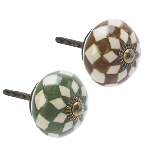 Hand-painted stoneware doorknob
