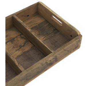 Recycled wooden tray w/ dividers