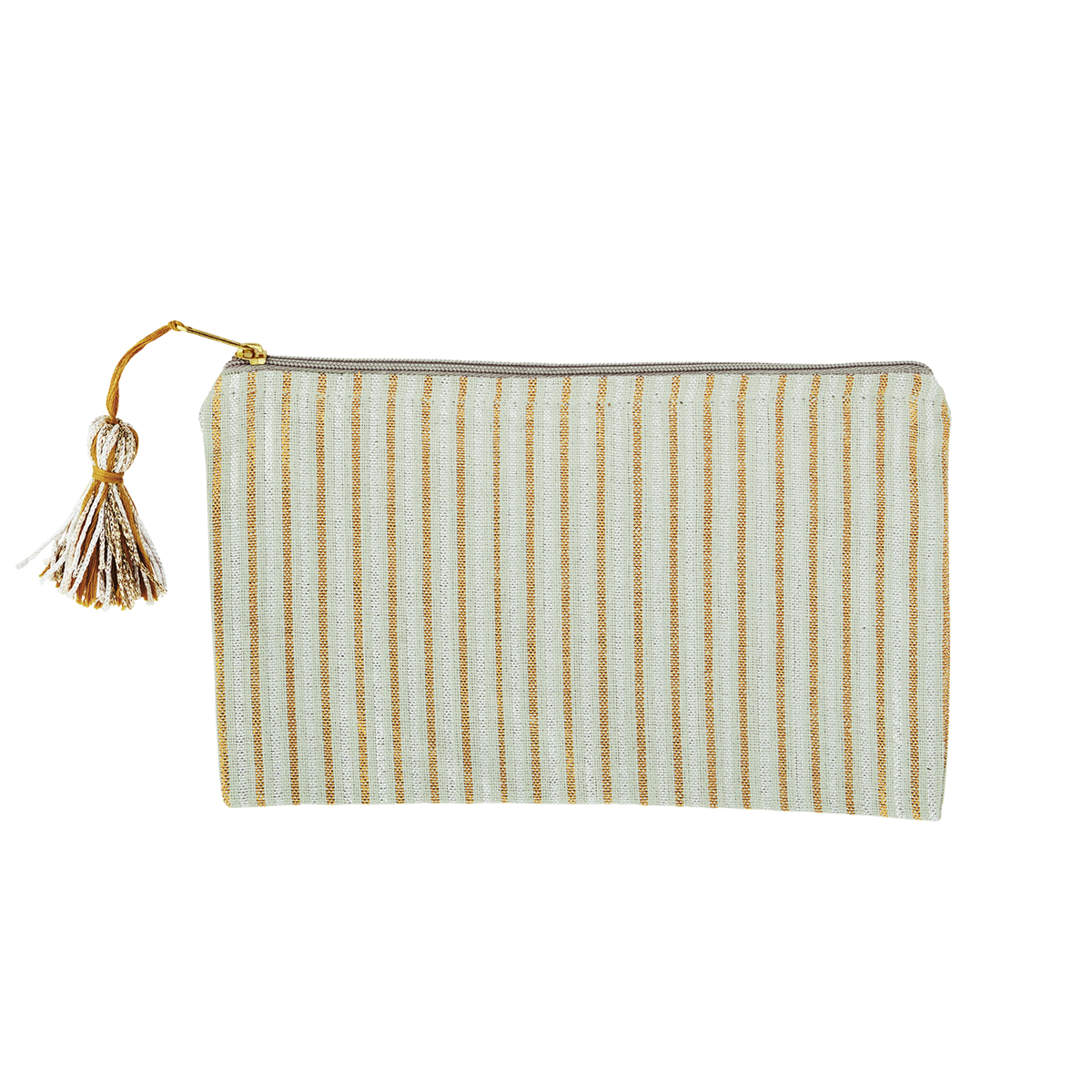 Striped cotton pouch