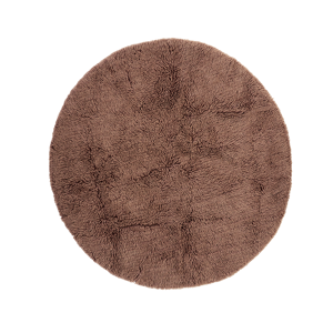 Round tufted woolen rug