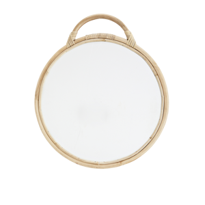 Round mirror w/ bamboo 