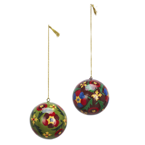 Handmade paper mache christmas balls