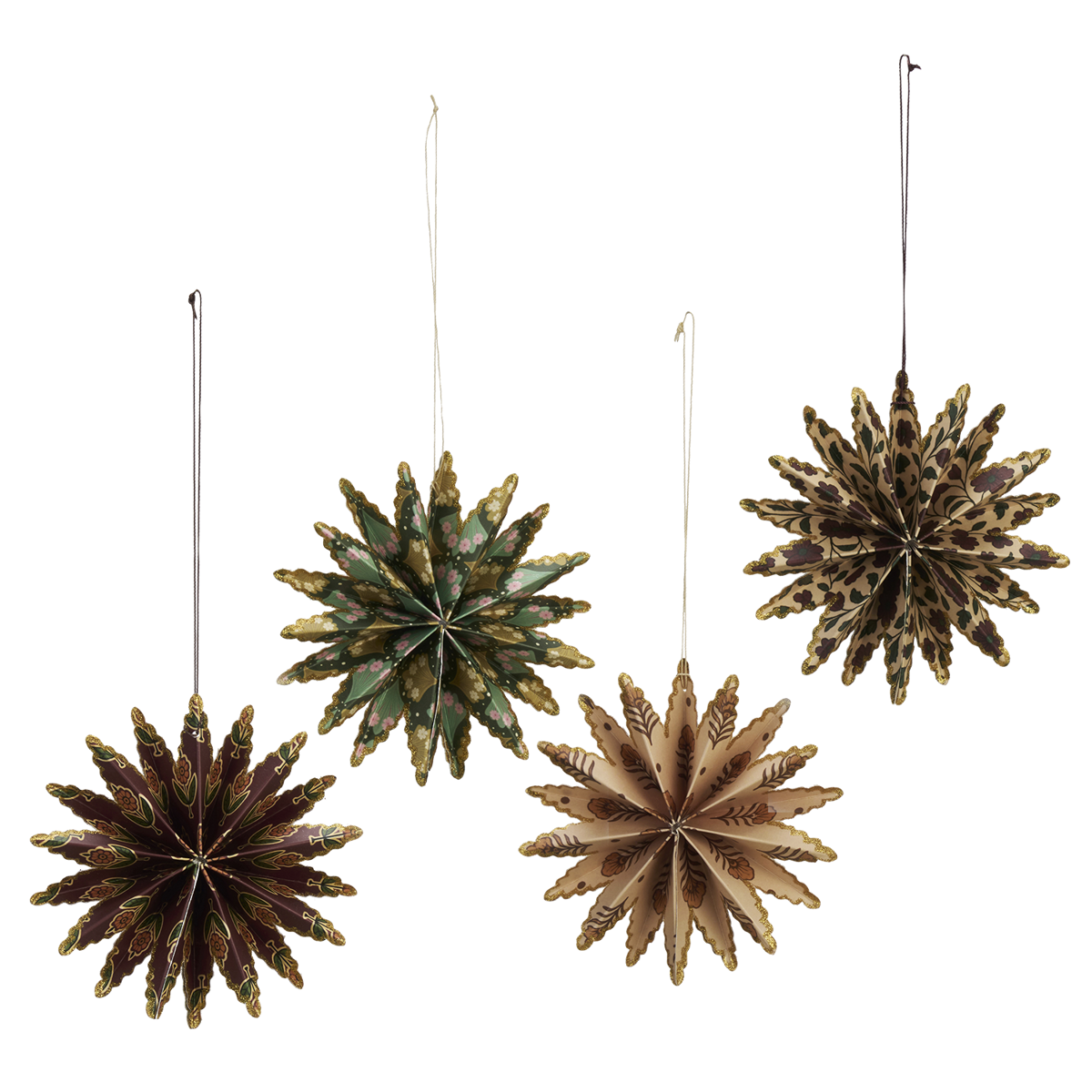 Hanging paper snowflakes