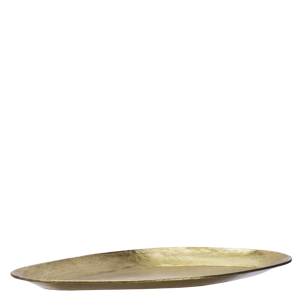 Hand hammered oval aluminium tray
