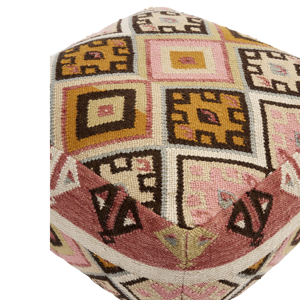 Handwoven wool pouf