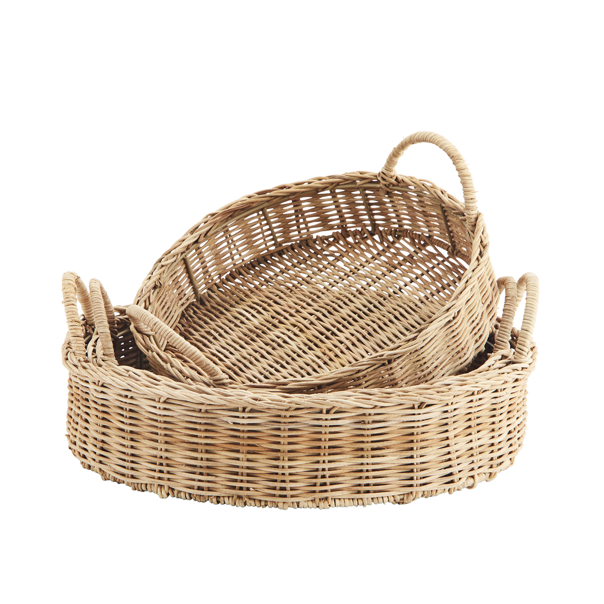 Round rattan trays