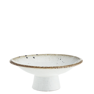 Stoneware pedestal serving dish 